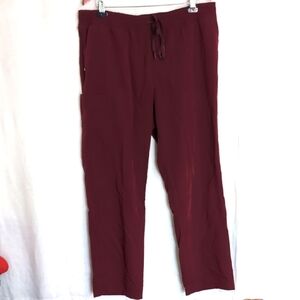 Jaanuu The Niels Burgundy Scrub Pants Straight Leg Elastic Waist Side Pockets 2x